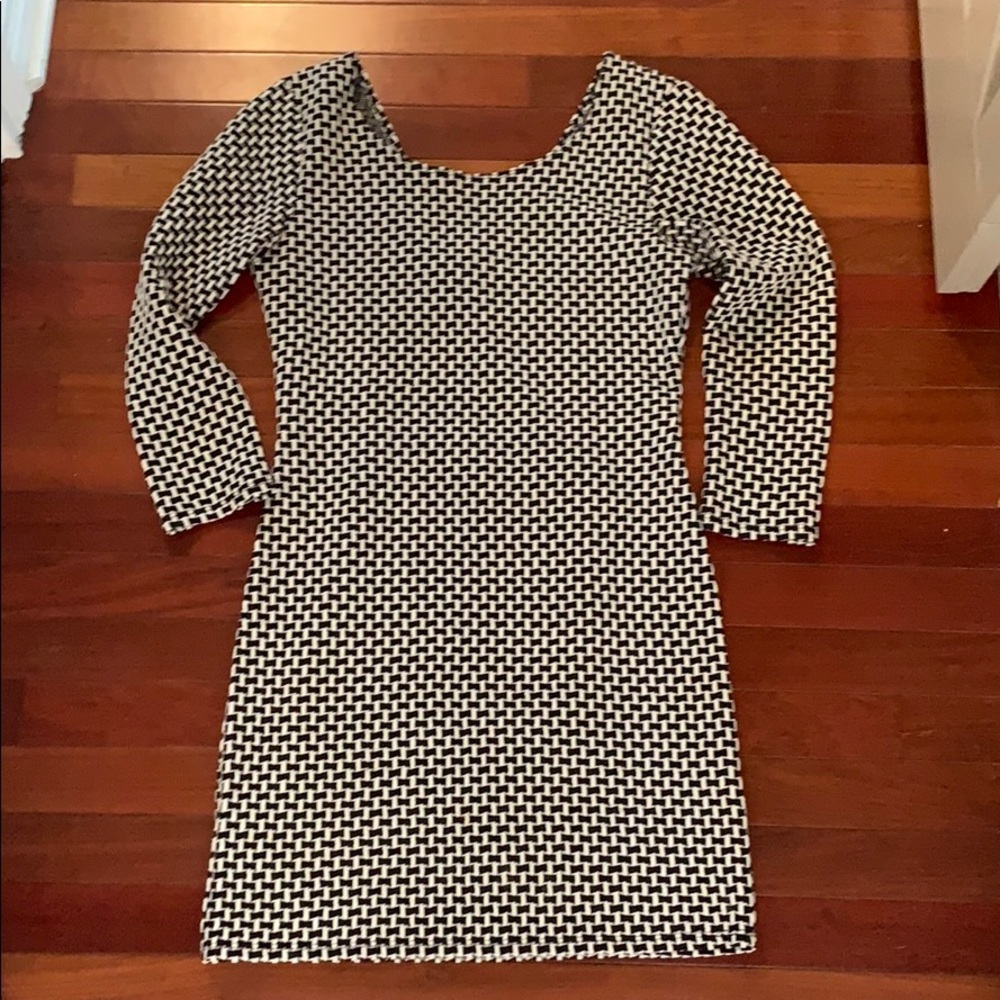 Black and white knit mini dress. Boutique brand.